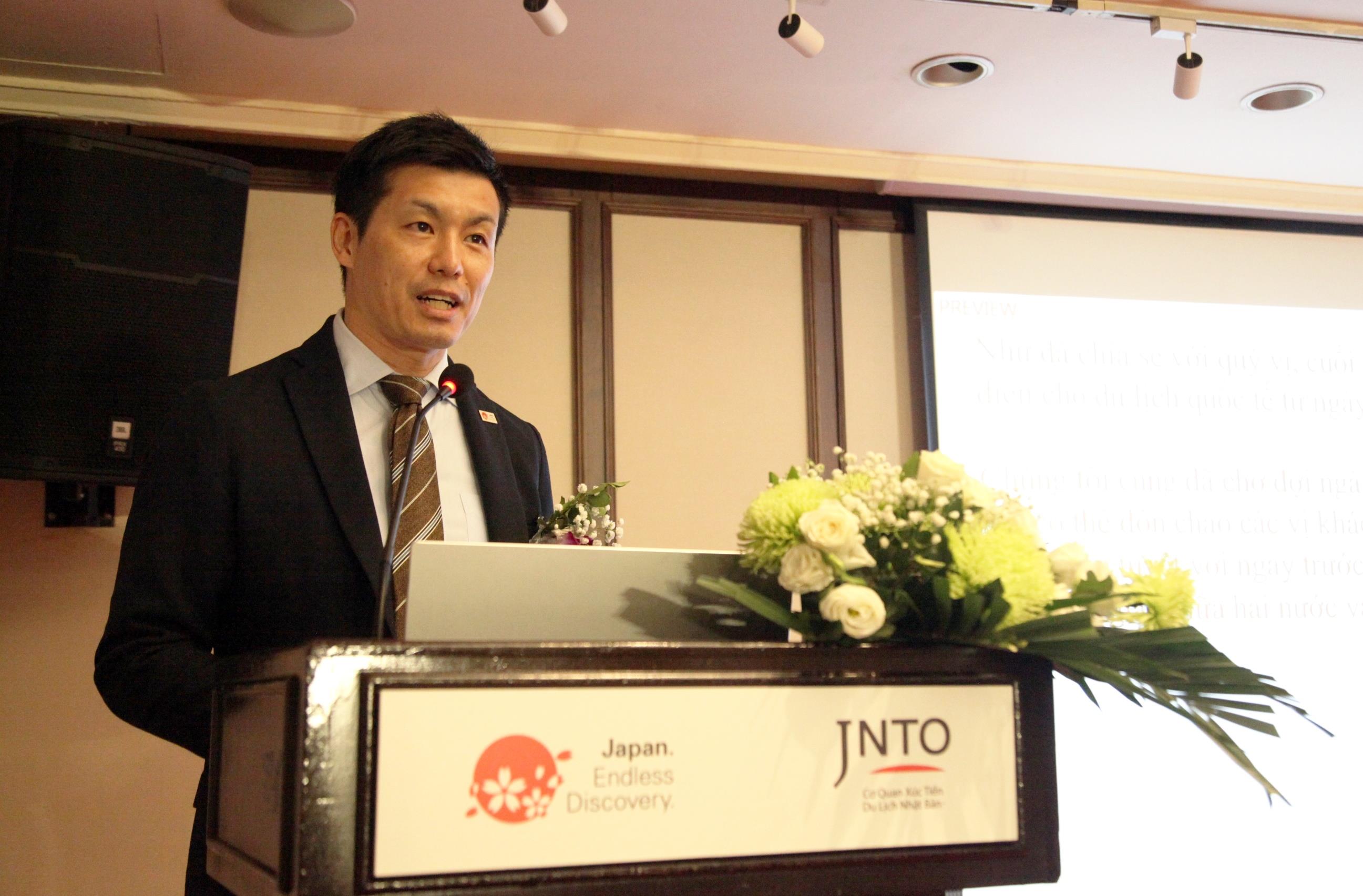 Trưởng Đại diện JNTO Yoshida Kenji phát biểu
